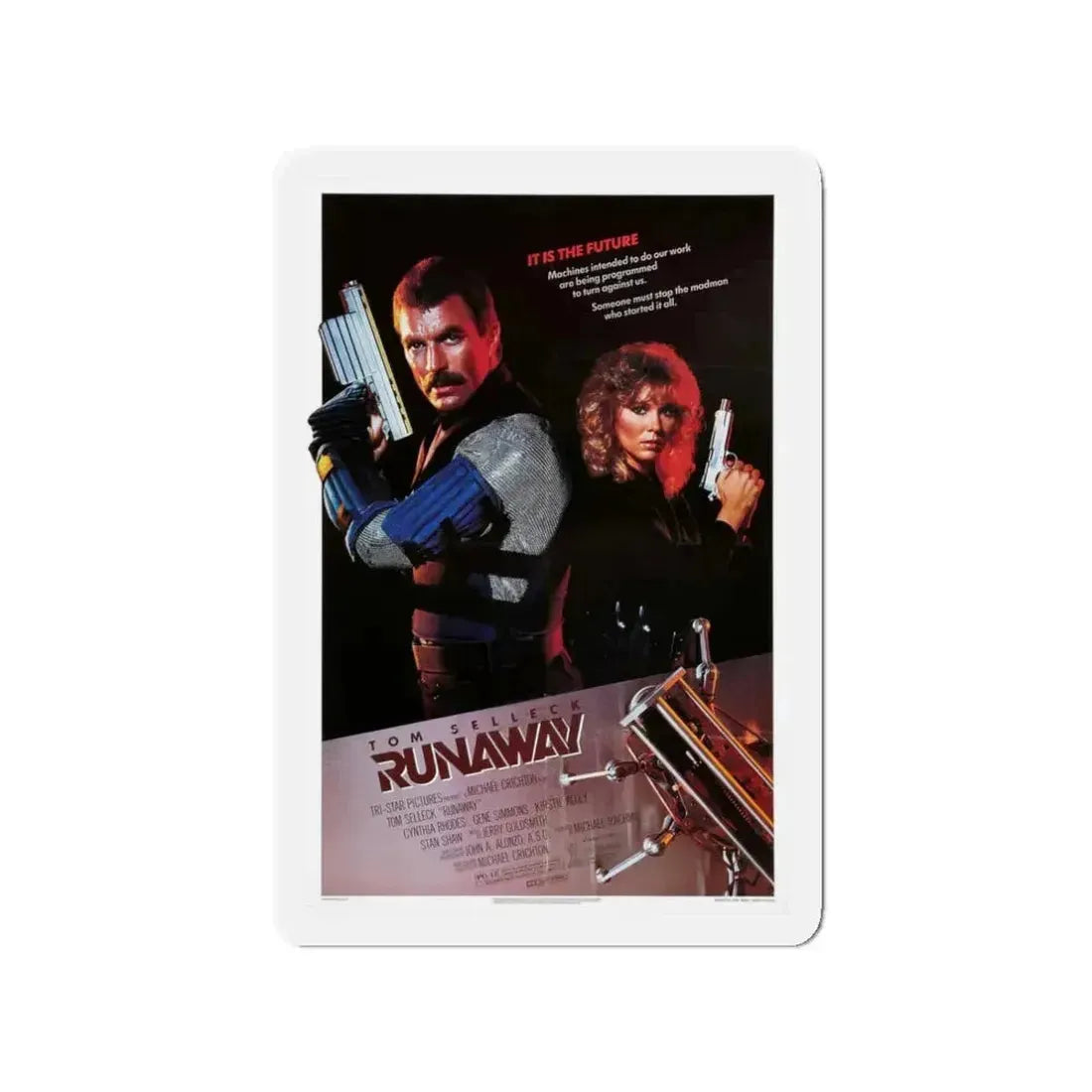 RUNAWAY 1984 Movie Poster - Refrigerator Magnet 3 Inch Die-Cut - The Sticker Space