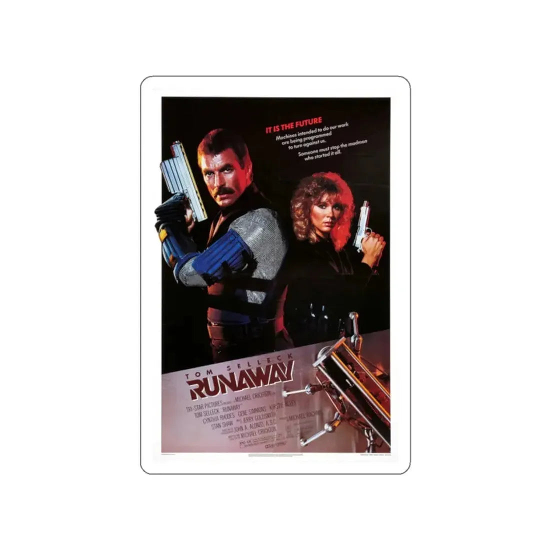 RUNAWAY 1984 Movie Poster STICKER Vinyl Die-Cut Decal 2 Inch - The Sticker Space