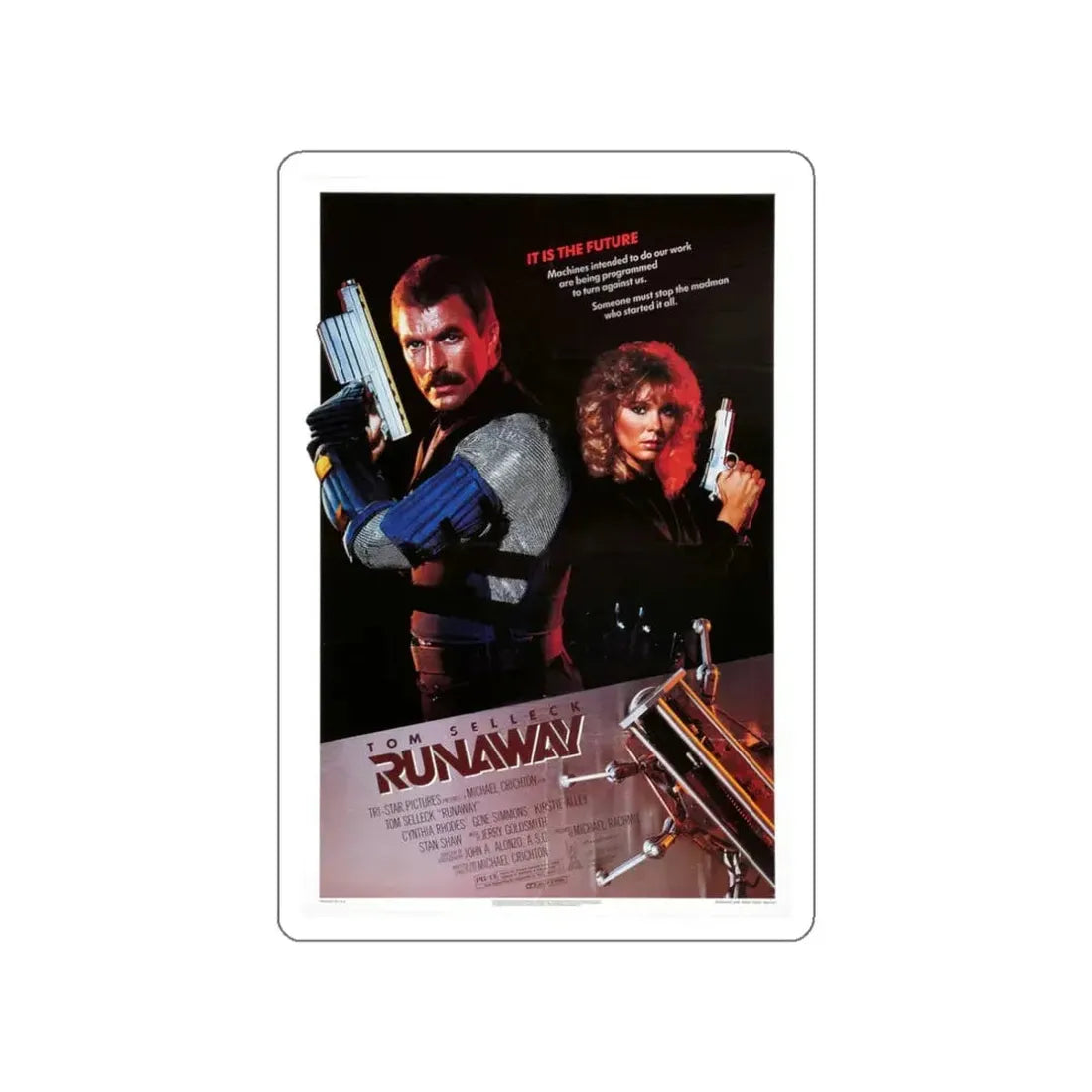 RUNAWAY 1984 Movie Poster STICKER Vinyl Die-Cut Decal 3 Inch - The Sticker Space