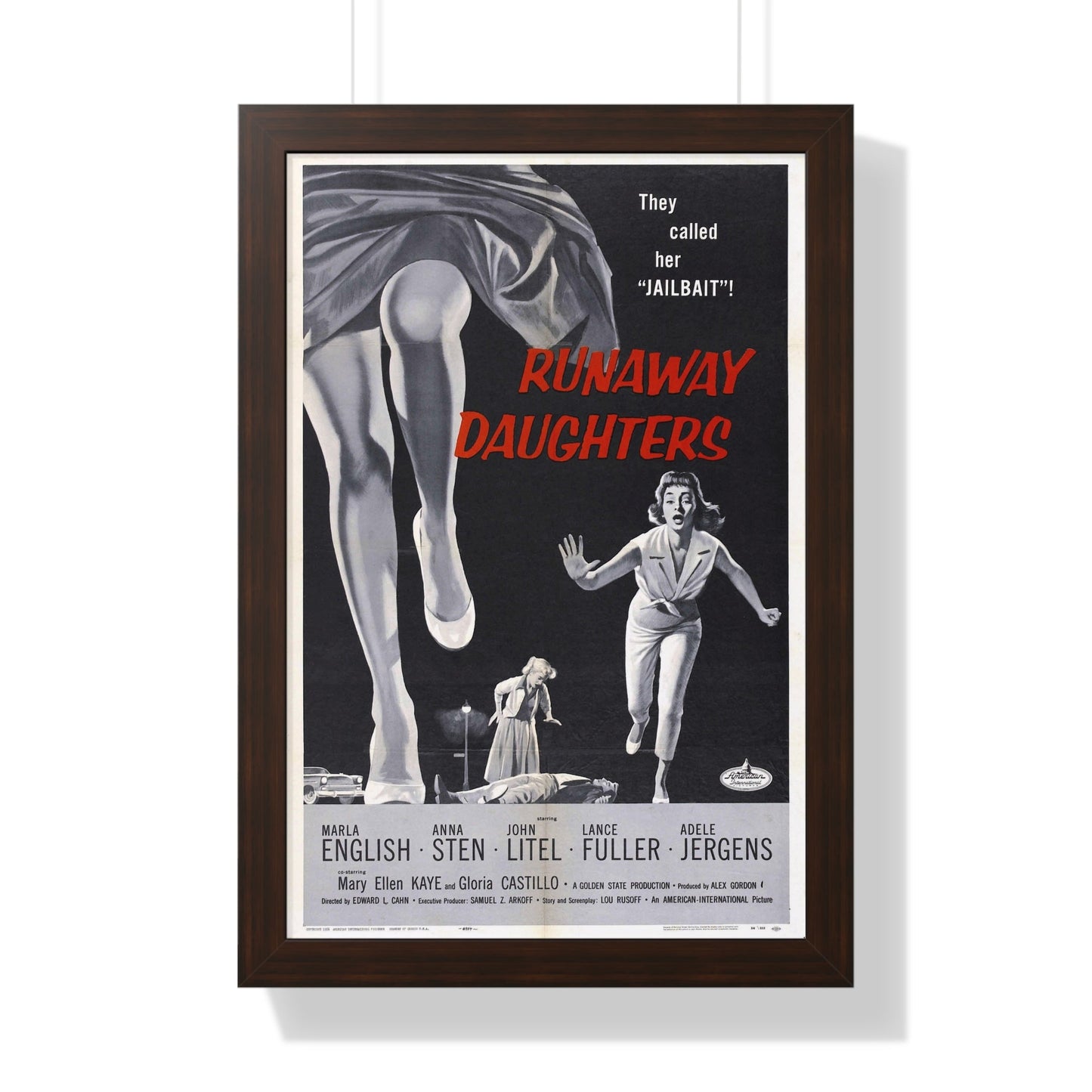 RUNAWAY DAUGHTERS 1956 - Framed Movie Poster-16″ x 24″-The Sticker Space