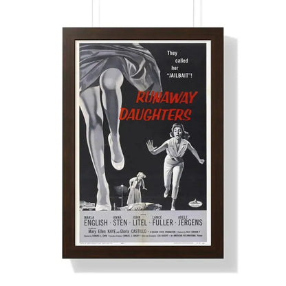 RUNAWAY DAUGHTERS 1956 - Framed Movie Poster 16″ x 24″ Walnut - The Sticker Space