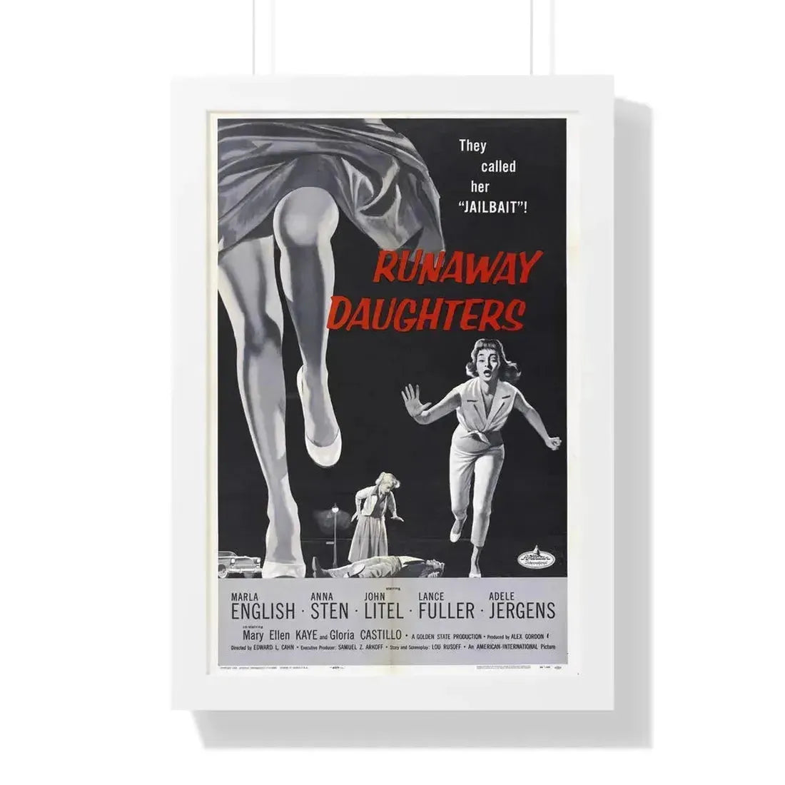 RUNAWAY DAUGHTERS 1956 - Framed Movie Poster 16″ x 24″ White - The Sticker Space