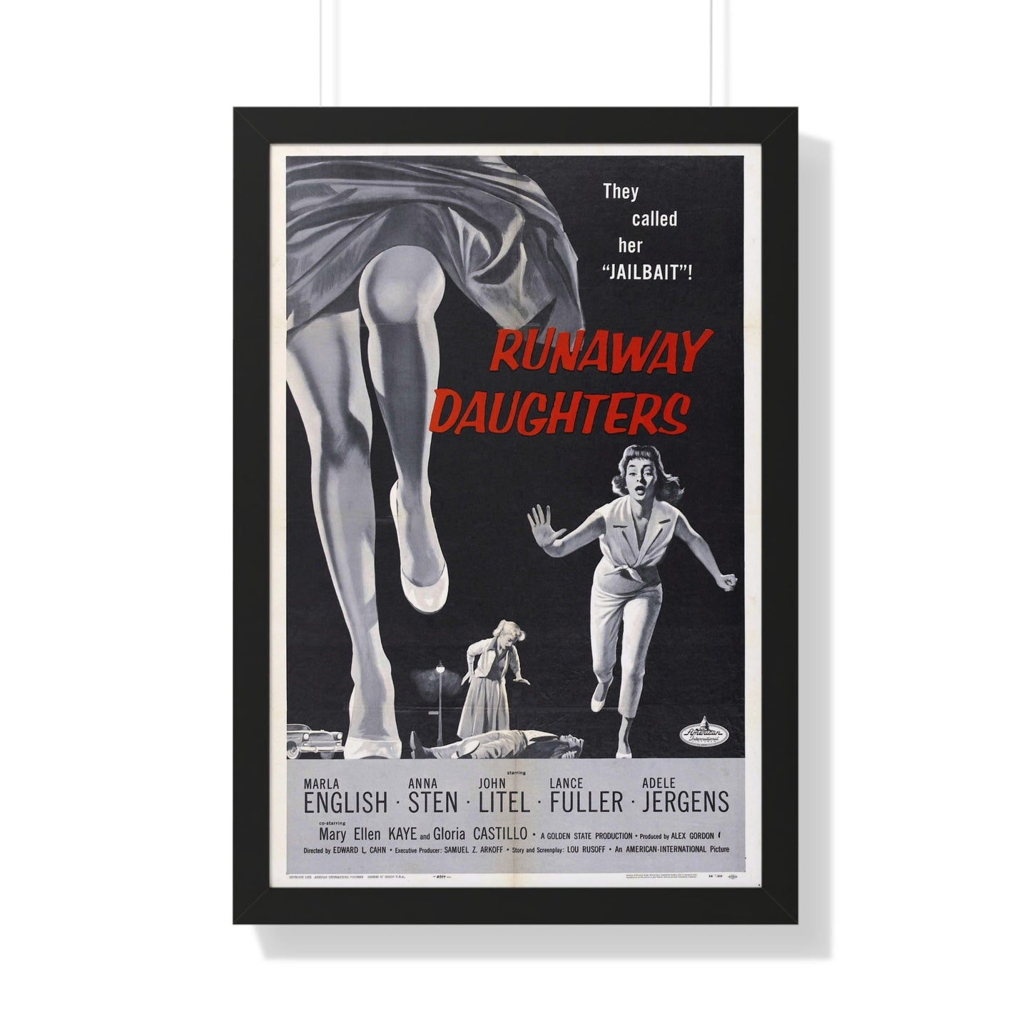 RUNAWAY DAUGHTERS 1956 - Framed Movie Poster-20" x 30"-The Sticker Space