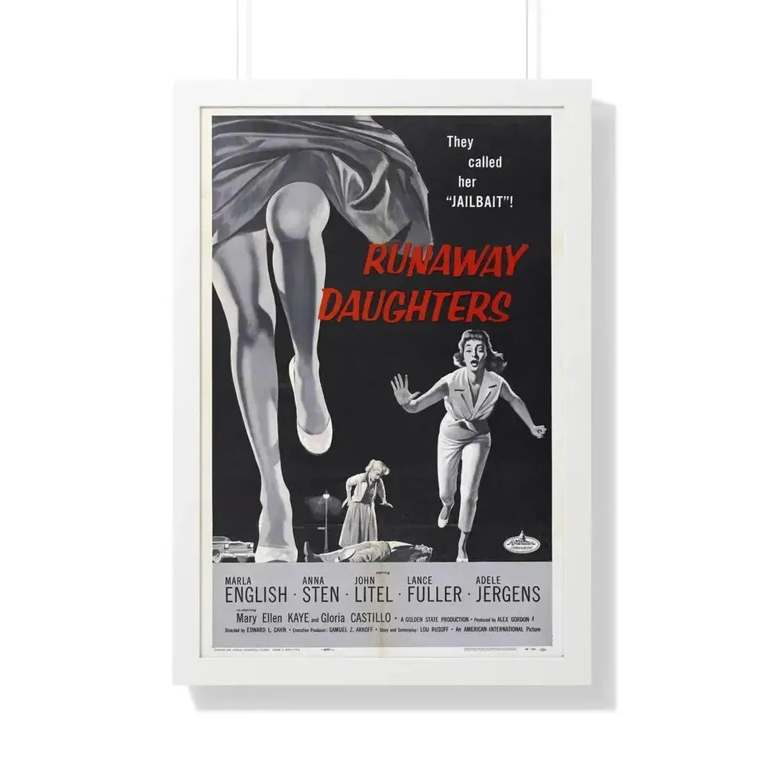 RUNAWAY DAUGHTERS 1956 - Framed Movie Poster 20" x 30" White - The Sticker Space