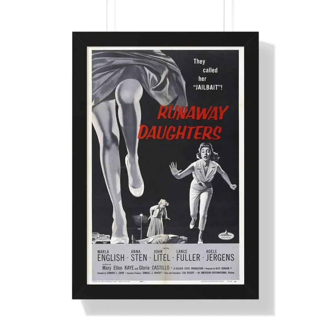 RUNAWAY DAUGHTERS 1956 - Framed Movie Poster - The Sticker Space