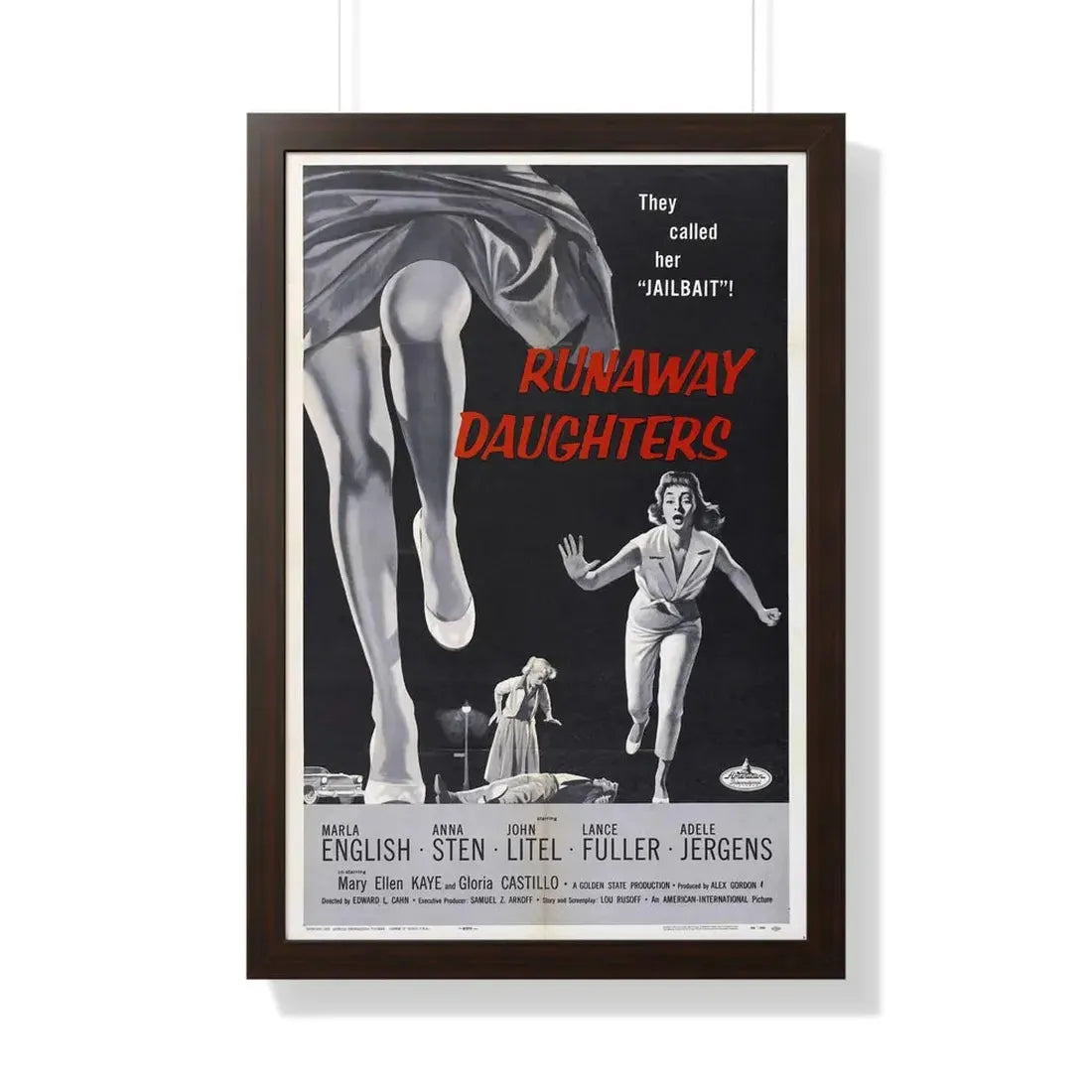 RUNAWAY DAUGHTERS 1956 - Framed Movie Poster - The Sticker Space