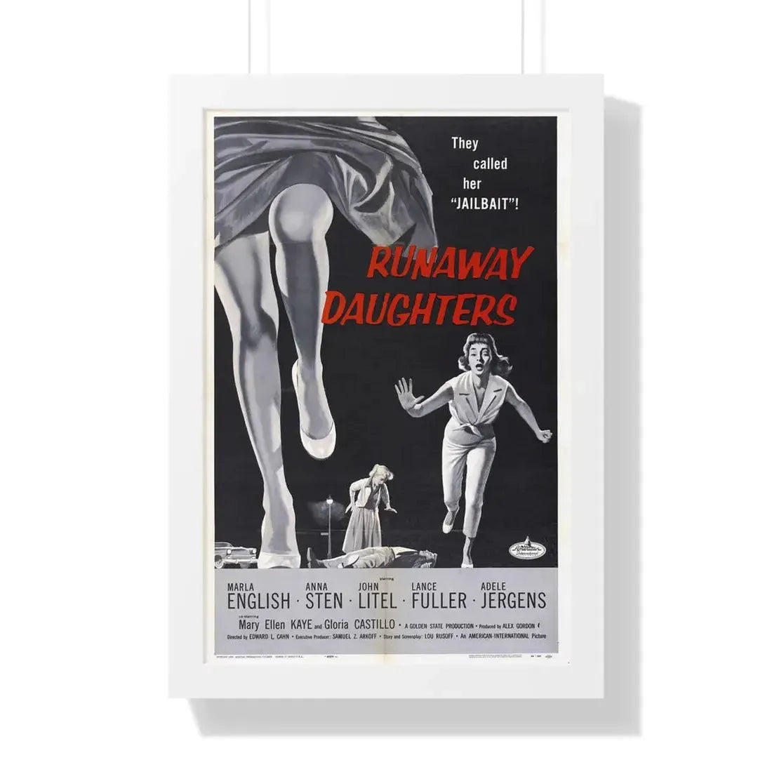 RUNAWAY DAUGHTERS 1956 - Framed Movie Poster - The Sticker Space