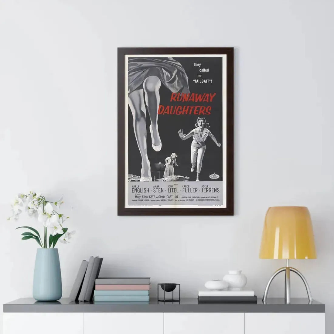 RUNAWAY DAUGHTERS 1956 - Framed Movie Poster - The Sticker Space
