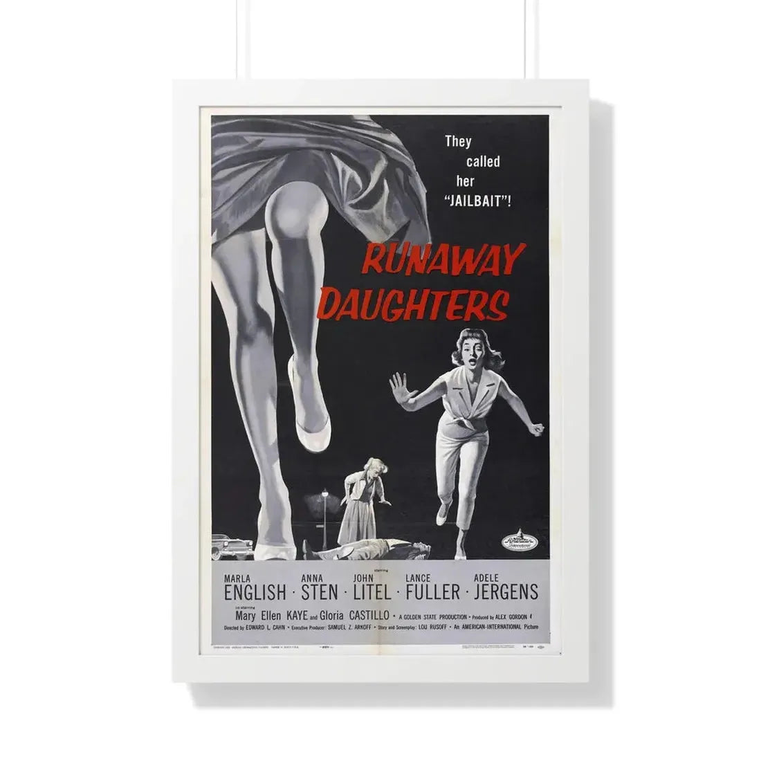 RUNAWAY DAUGHTERS 1956 - Framed Movie Poster - The Sticker Space