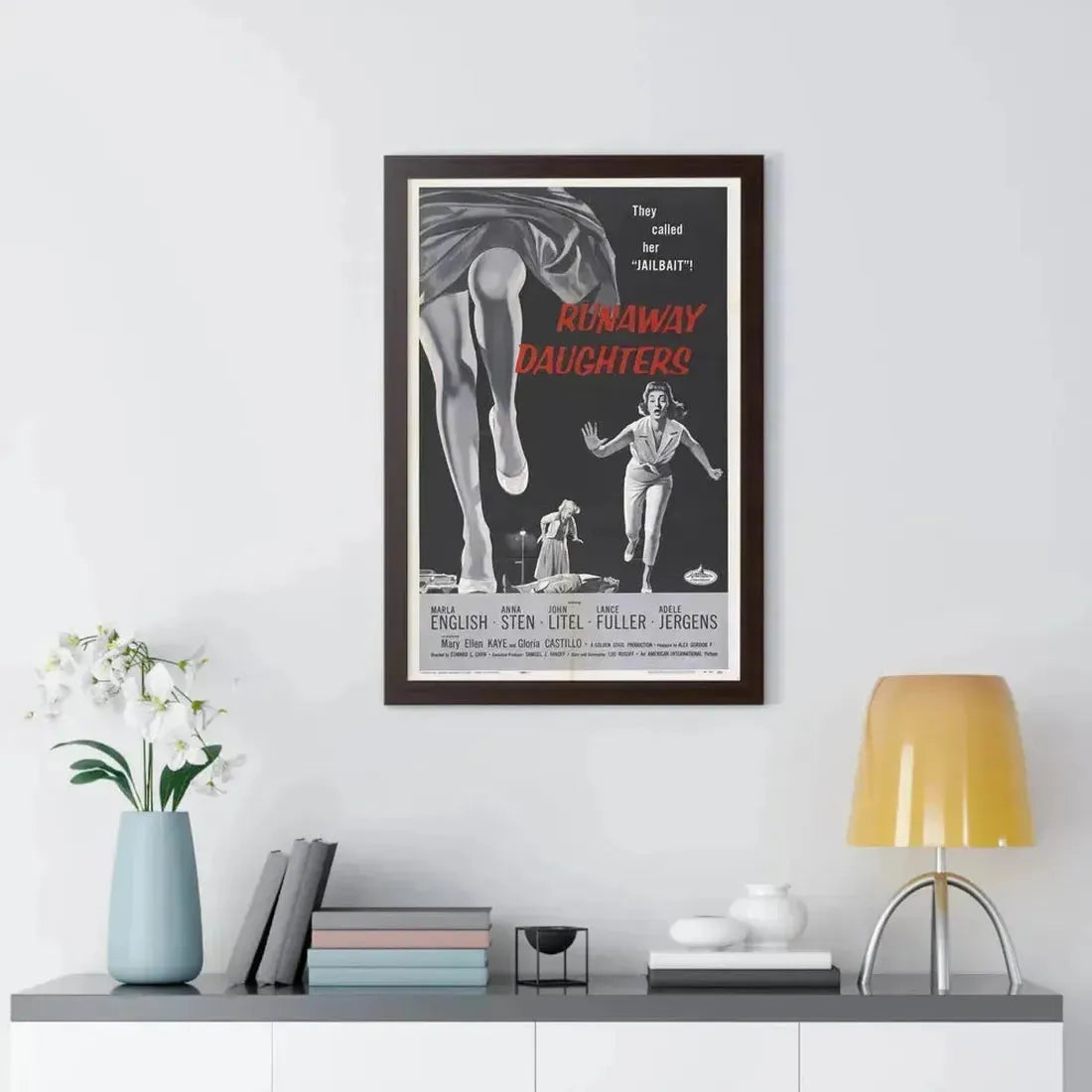 RUNAWAY DAUGHTERS 1956 - Framed Movie Poster - The Sticker Space