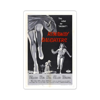 RUNAWAY DAUGHTERS 1956 Movie Poster - STICKER Vinyl Kiss-Cut Decal 3 Inch White - The Sticker Space