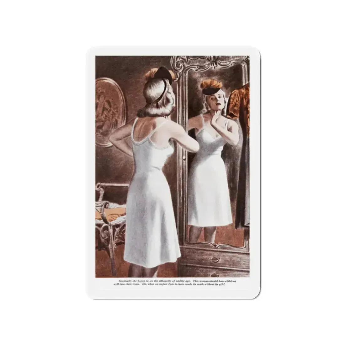 Runaway Wife (1), Redbook, March 1948 (Magazine Illustration) Refrigerator Magnet 2 Inch Die-Cut - The Sticker Space