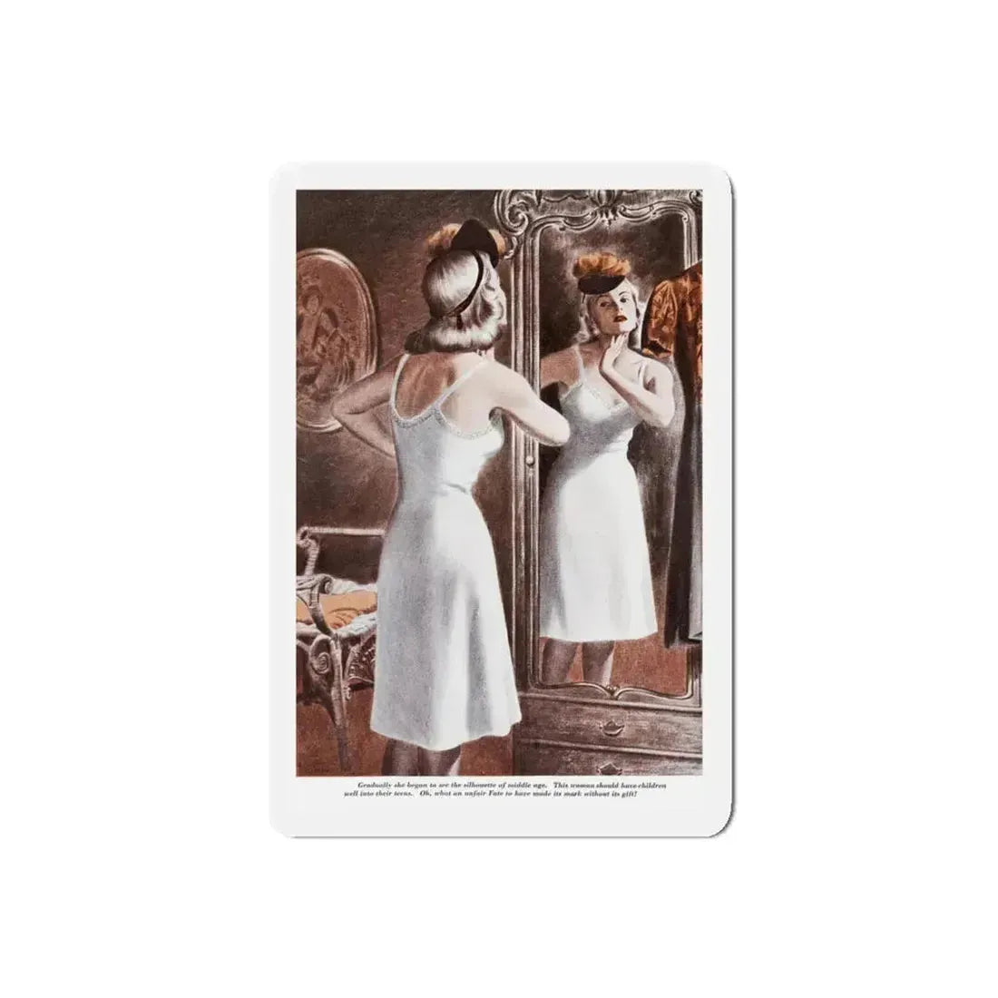 Runaway Wife (1), Redbook, March 1948 (Magazine Illustration) Refrigerator Magnet 5 Inch Die-Cut - The Sticker Space