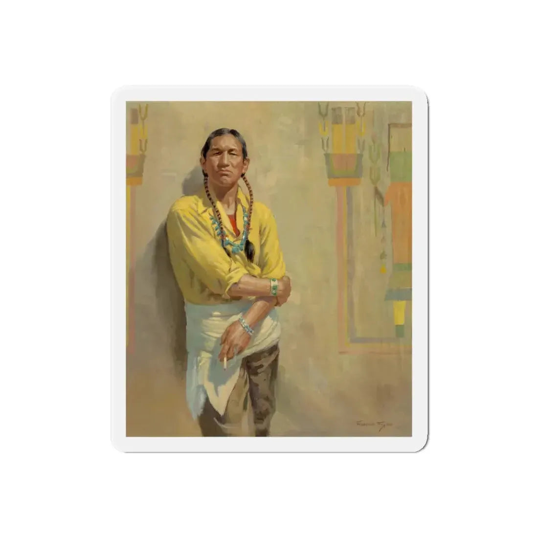 Running Deer, Taos (Magazine Illustration) Refrigerator Magnet - The Sticker Space