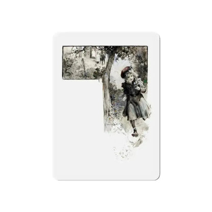 Running Girl, magazine illustration (Magazine Illustration) Refrigerator Magnet 6 Inch Die-Cut - The Sticker Space