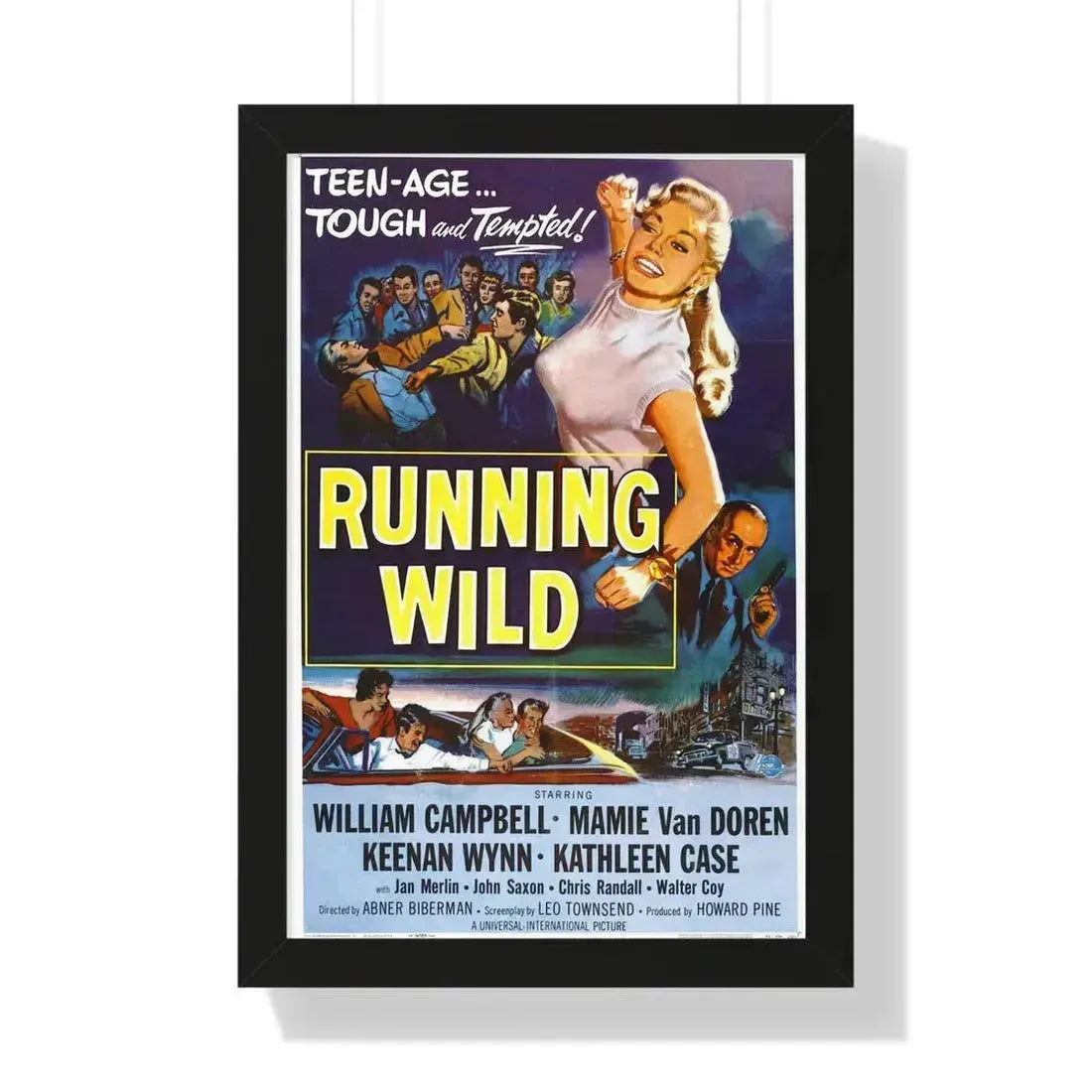 RUNNING WILD 1955 - Framed Movie Poster 16″ x 24″ Black - The Sticker Space