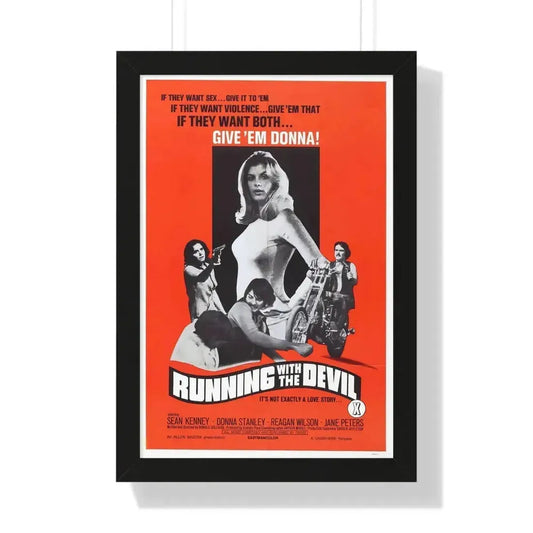 RUNNING WITH THE DEVIL 1973 - Framed Movie Poster 16″ x 24″ Black - The Sticker Space