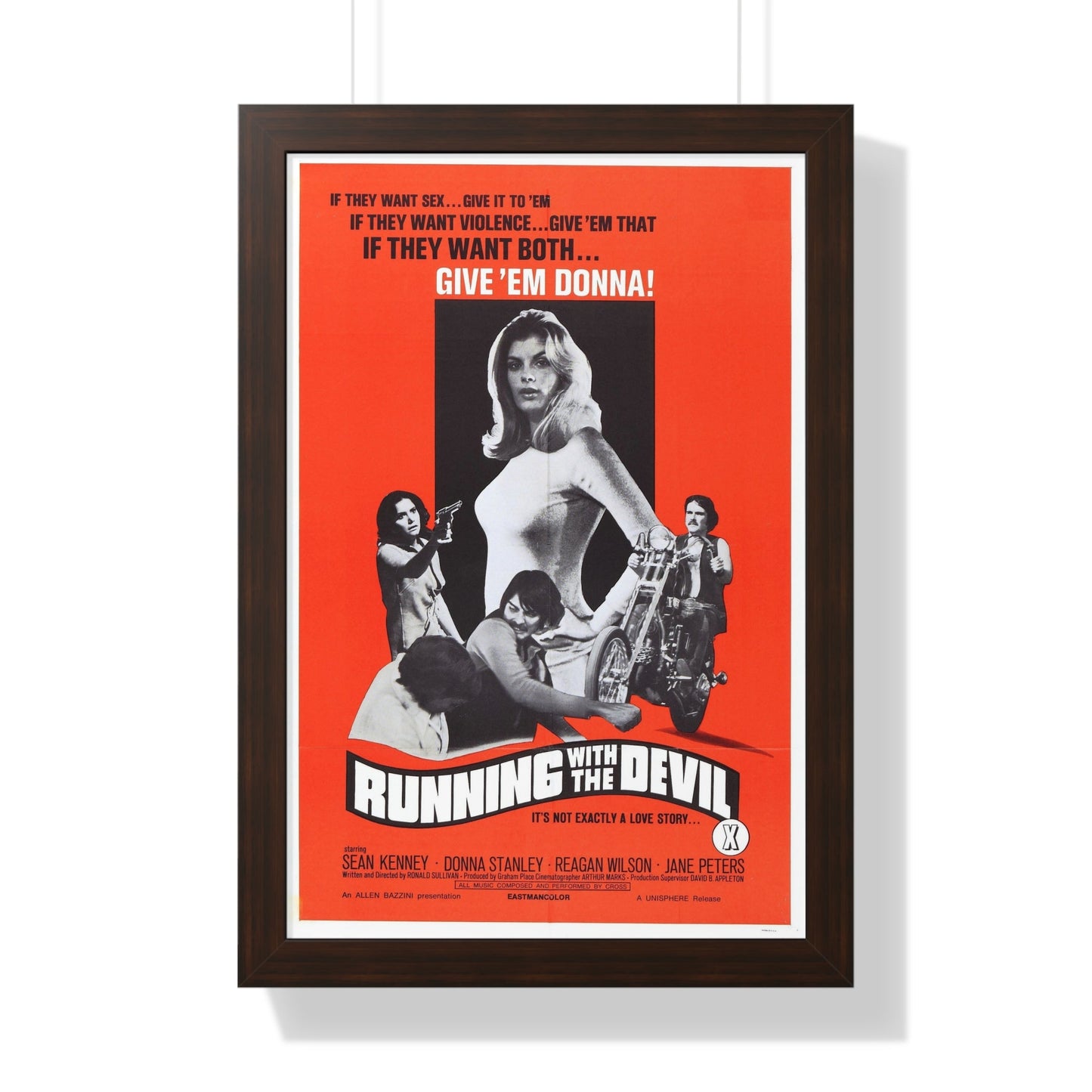 RUNNING WITH THE DEVIL 1973 - Framed Movie Poster-16″ x 24″-The Sticker Space