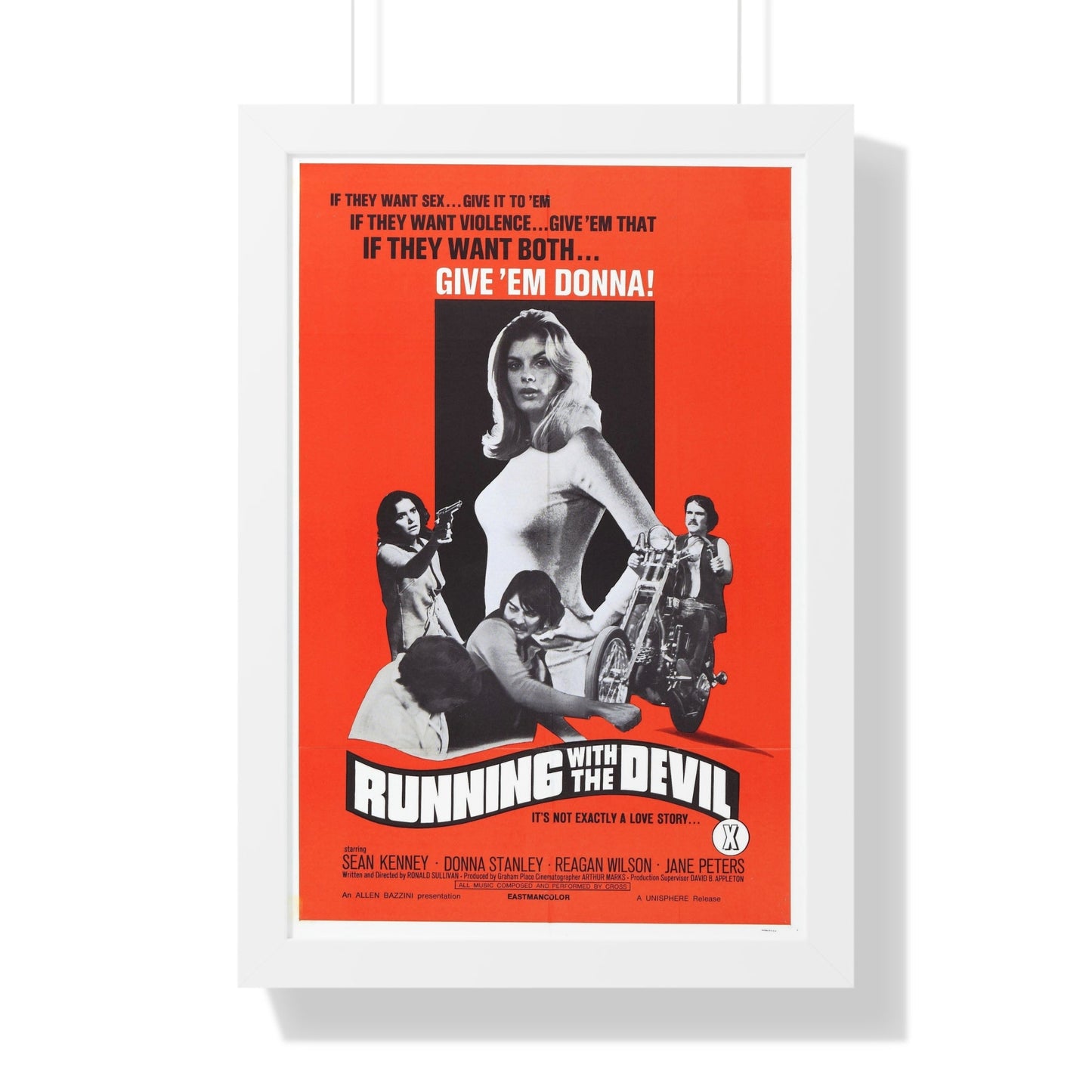 RUNNING WITH THE DEVIL 1973 - Framed Movie Poster-16″ x 24″-The Sticker Space