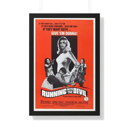 RUNNING WITH THE DEVIL 1973 - Framed Movie Poster 20" x 30" Black - The Sticker Space