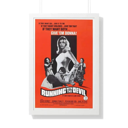 RUNNING WITH THE DEVIL 1973 - Framed Movie Poster 20" x 30" White - The Sticker Space
