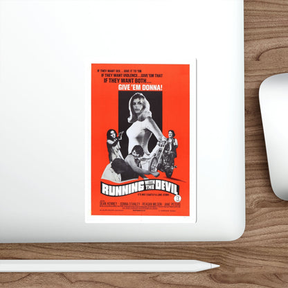 RUNNING WITH THE DEVIL 1973 Movie Poster STICKER Vinyl Die-Cut Decal-The Sticker Space