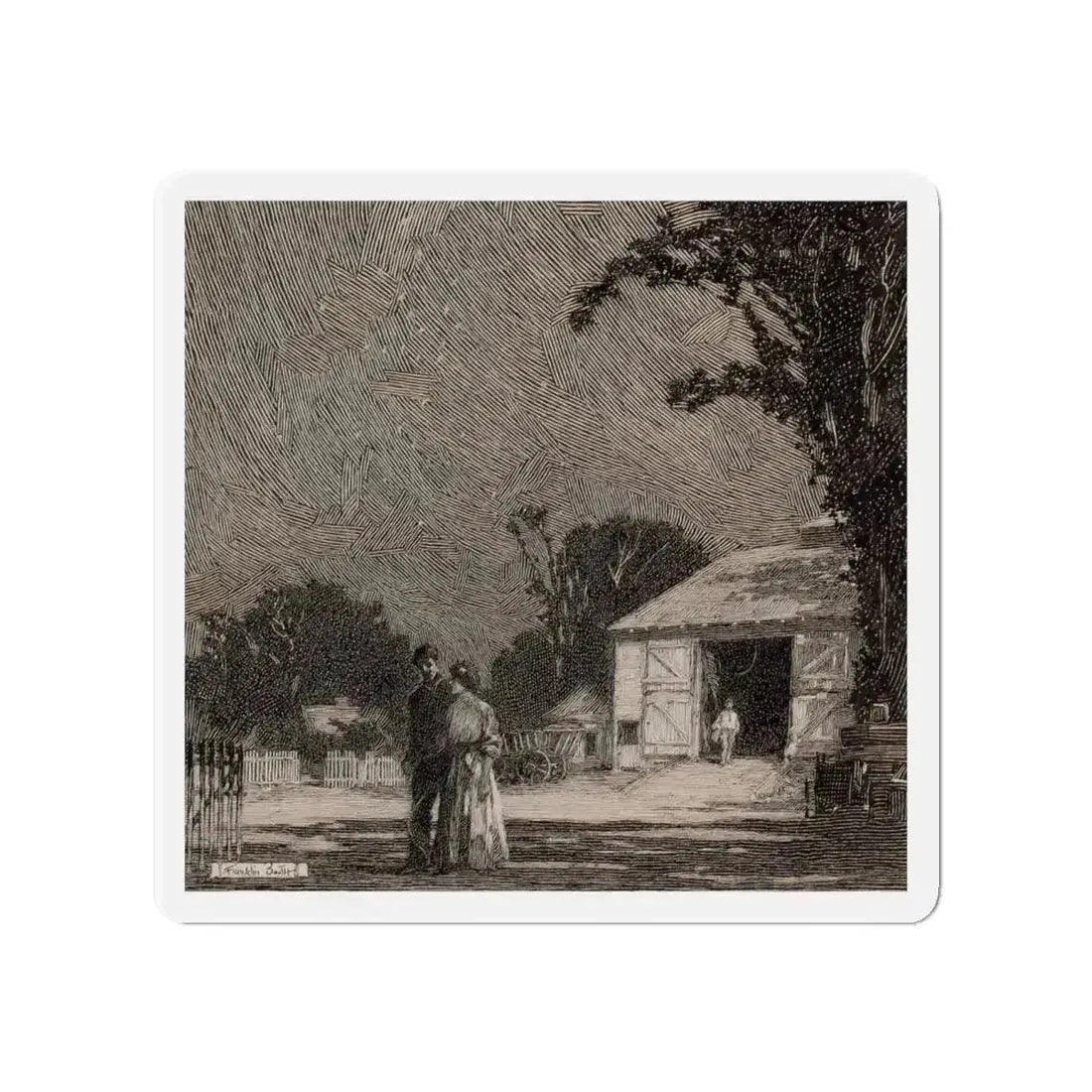 Rural Romance (Magazine Illustration) Refrigerator Magnet 4 Inch Die-Cut - The Sticker Space