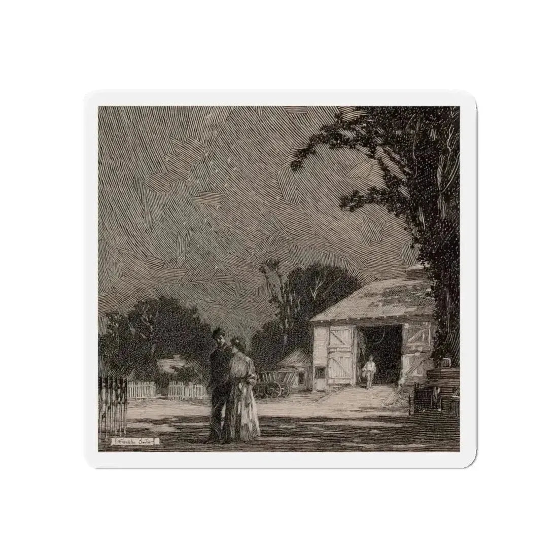 Rural Romance (Magazine Illustration) Refrigerator Magnet 5 Inch Die-Cut - The Sticker Space