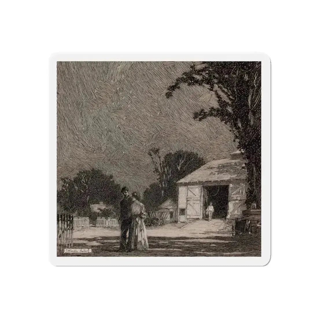 Rural Romance (Magazine Illustration) Refrigerator Magnet 6 Inch Die-Cut - The Sticker Space