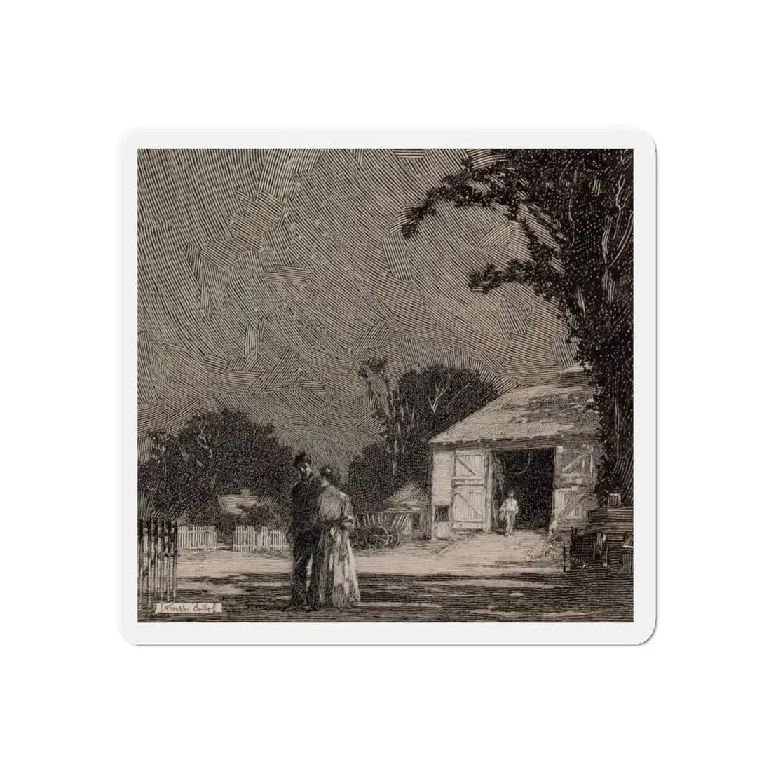 Rural Romance (Magazine Illustration) Refrigerator Magnet - The Sticker Space