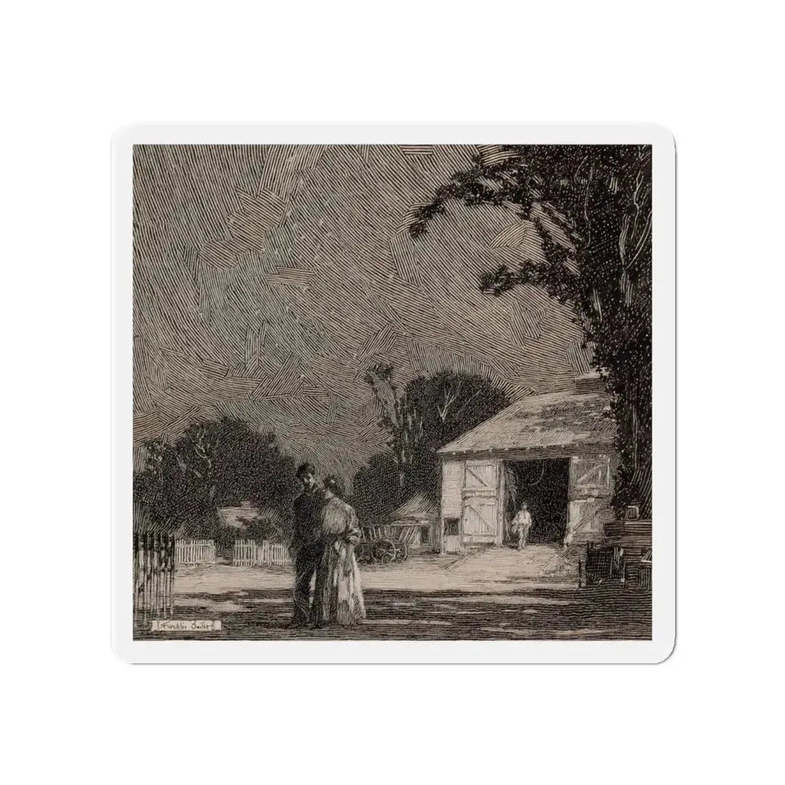 Rural Romance (Magazine Illustration) Refrigerator Magnet - The Sticker Space