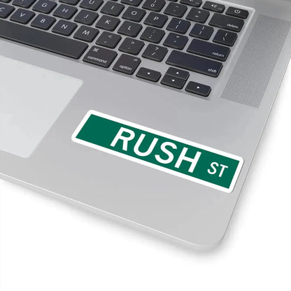 Rush St Chicago (Illinois) (Road Sign) STICKER Vinyl Kiss-Cut Decal - The Sticker Space