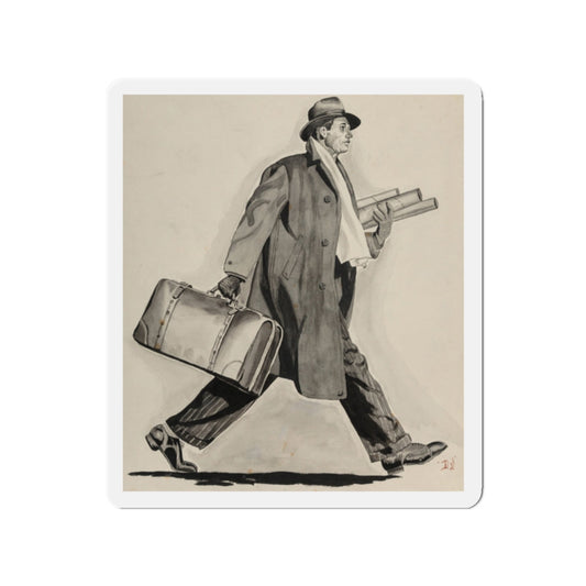 Rushing Man (Magazine Illustration) Refrigerator Magnet-2" x 2"-The Sticker Space