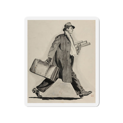 Rushing Man (Magazine Illustration) Refrigerator Magnet-3" x 3"-The Sticker Space