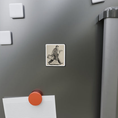 Rushing Man (Magazine Illustration) Refrigerator Magnet-The Sticker Space