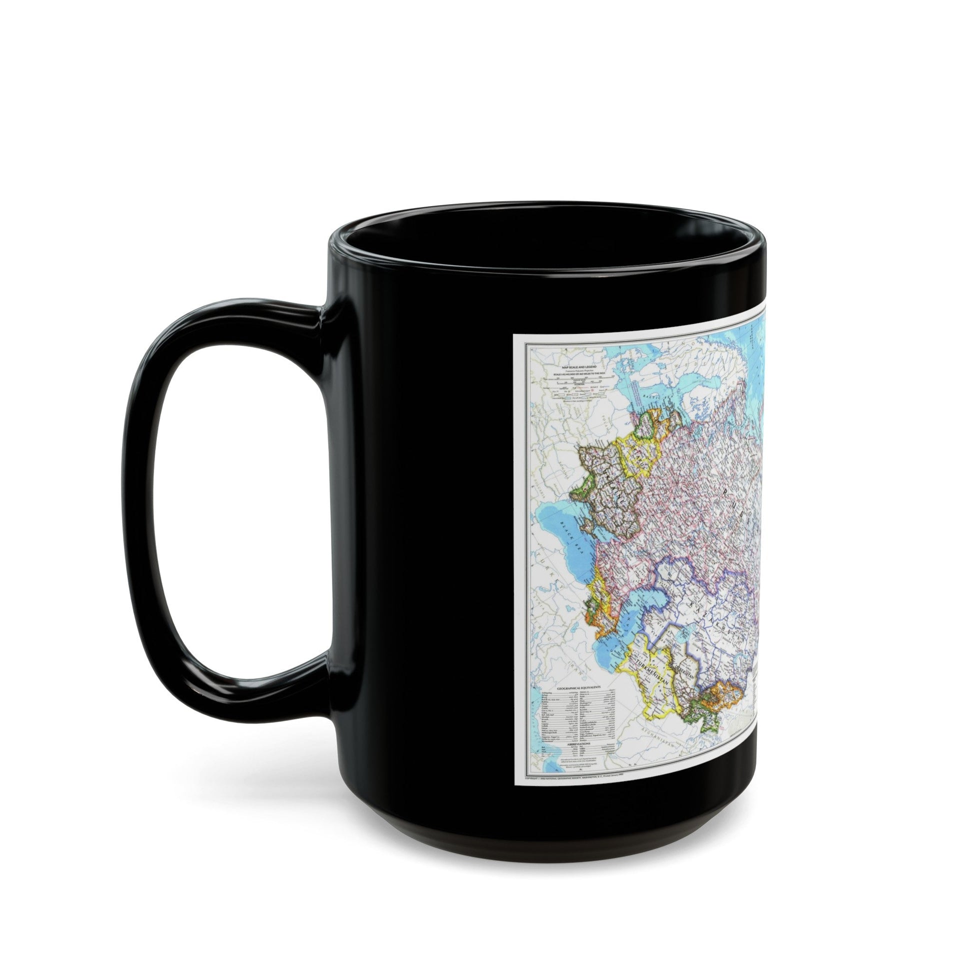 Russia and the Newly Independent Nations (1993) (Map) Black Coffee Mug-The Sticker Space