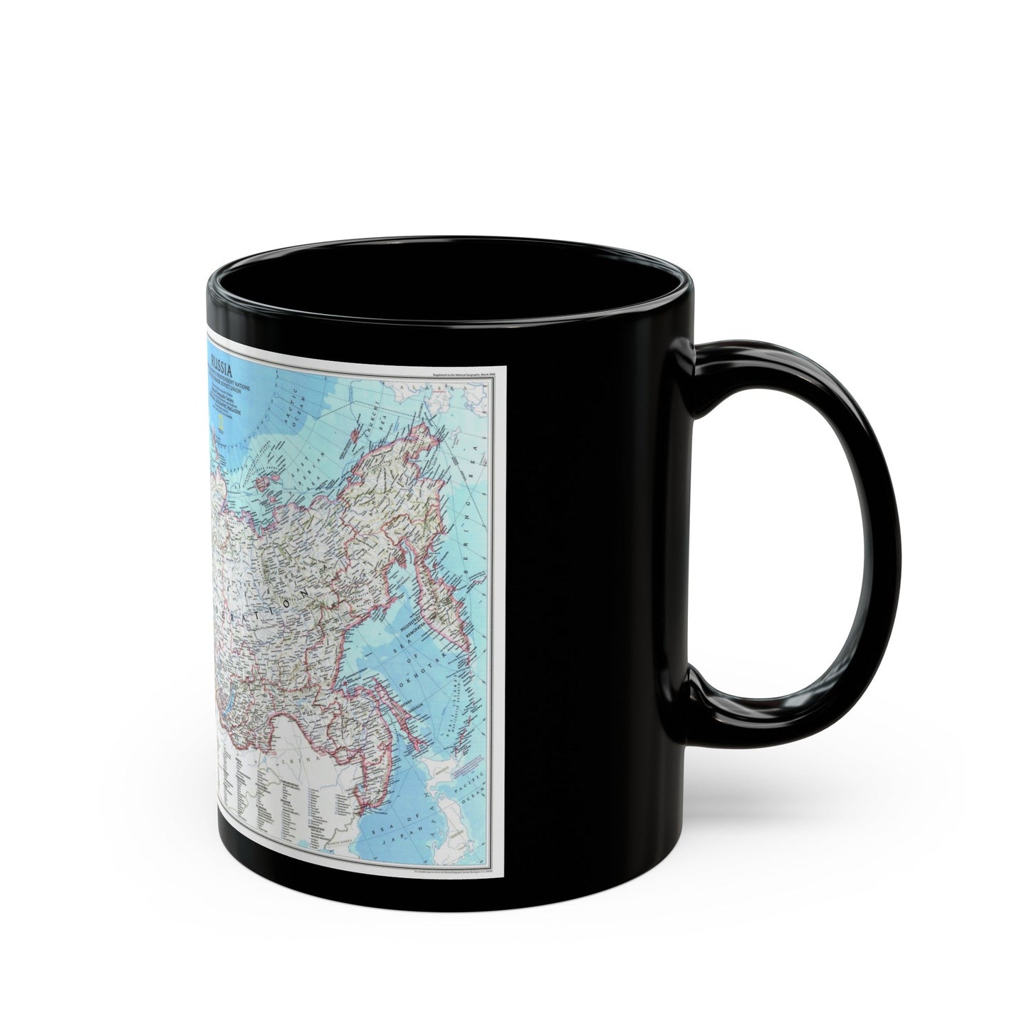 Russia and the Newly Independent Nations (1993) (Map) Black Coffee Mug-The Sticker Space