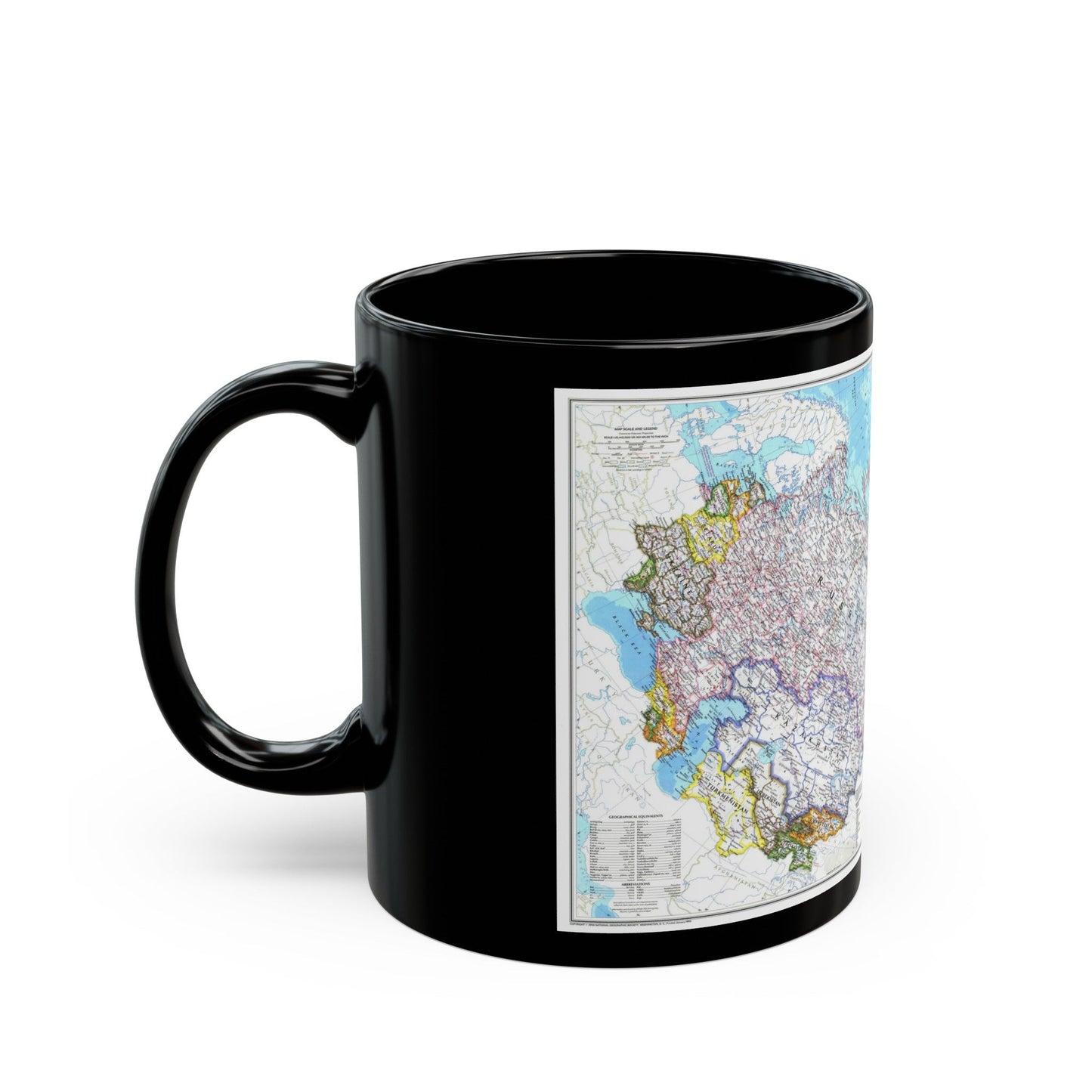 Russia and the Newly Independent Nations (1993) (Map) Black Coffee Mug-The Sticker Space