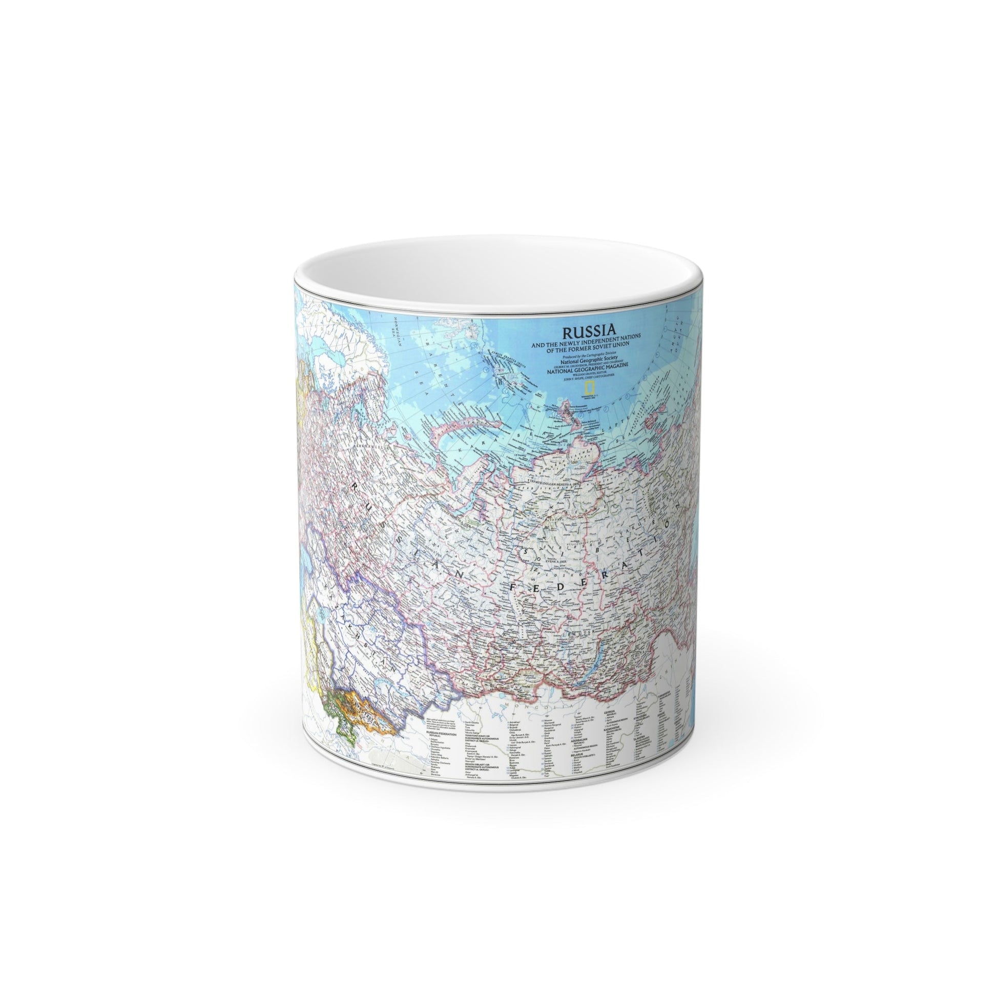 Russia and the Newly Independent Nations (1993) (Map) Color Changing Mug 11oz-11oz-The Sticker Space