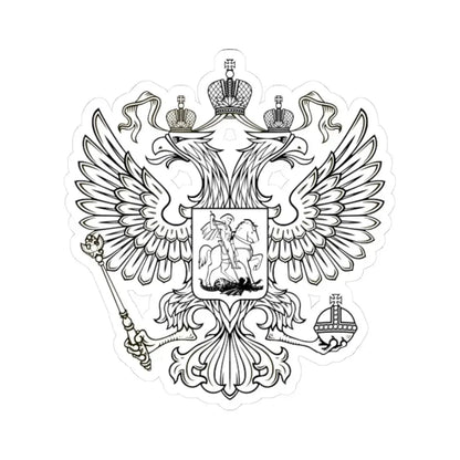 Это версия герба РФ Одноцветный без геральдического щита (Russia) (Coat of Arms) STICKER Vinyl Kiss-Cut Decal 3 Inch White - The Sticker Space