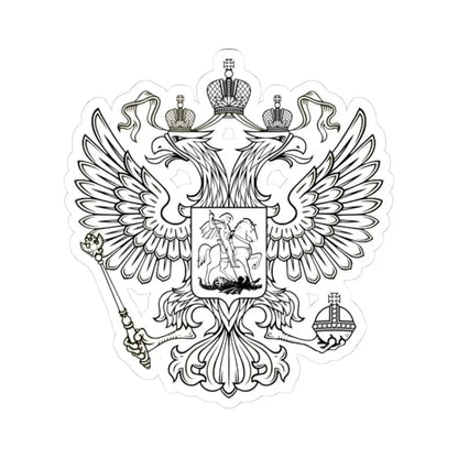 Это версия герба РФ Одноцветный без геральдического щита (Russia) (Coat of Arms) STICKER Vinyl Kiss-Cut Decal 4 Inch White - The Sticker Space
