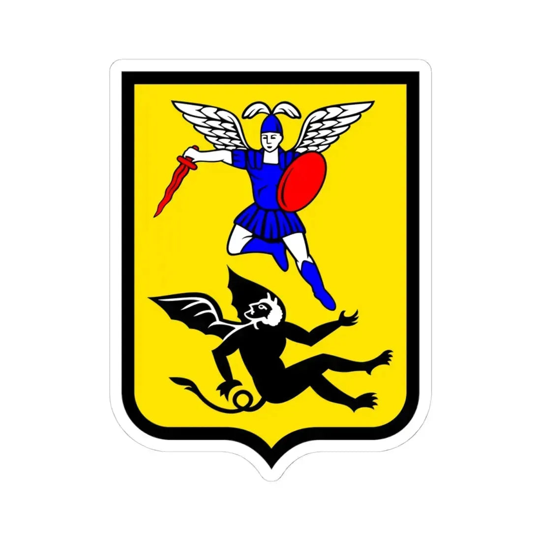 Герб Архангельска  основной на светлом фоне (Russia) (Coat of Arms) STICKER Vinyl Kiss-Cut Decal 4 Inch White - The Sticker Space