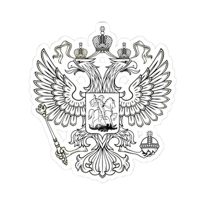 Это версия герба РФ Одноцветный без геральдического щита (Russia) (Coat of Arms) STICKER Vinyl Kiss-Cut Decal 6 Inch White - The Sticker Space