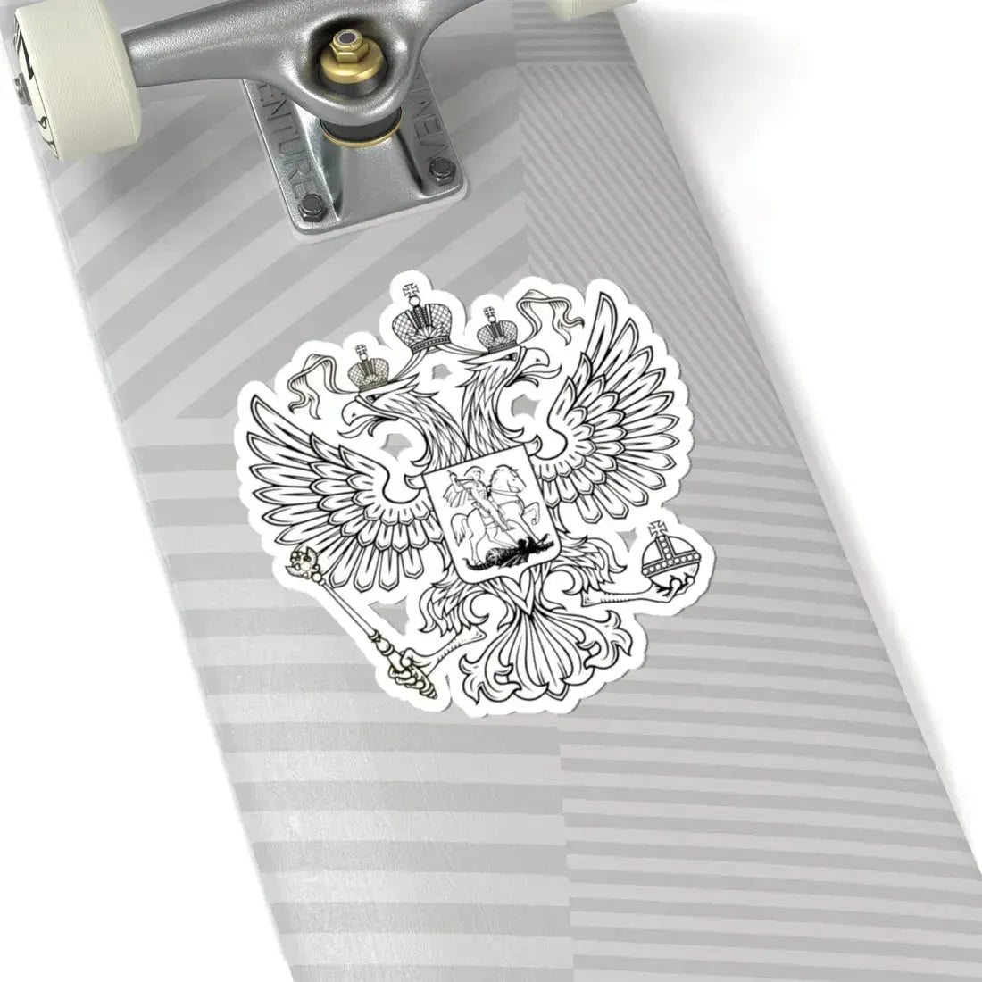 Это версия герба РФ Одноцветный без геральдического щита (Russia) (Coat of Arms) STICKER Vinyl Kiss-Cut Decal - The Sticker Space