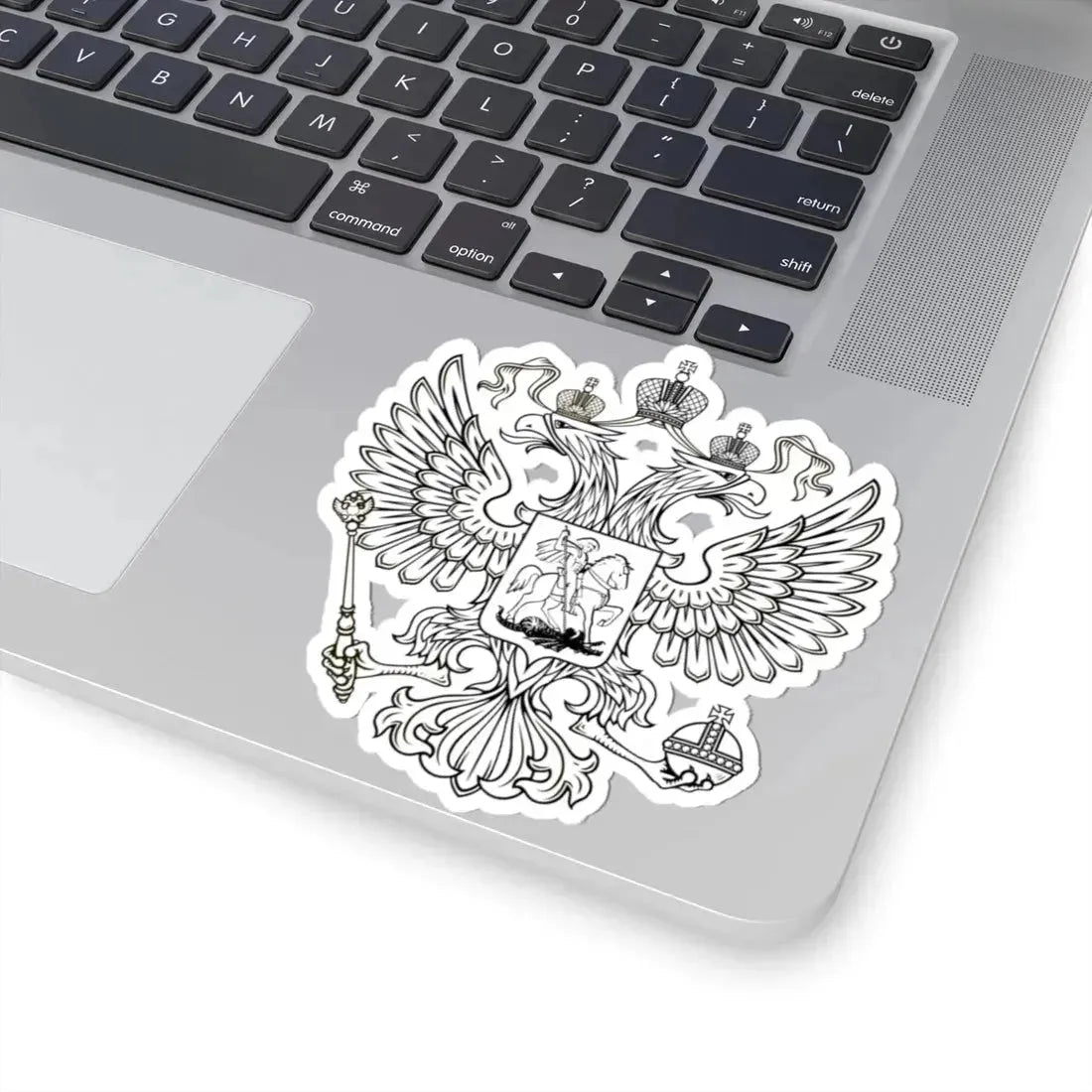 Это версия герба РФ Одноцветный без геральдического щита (Russia) (Coat of Arms) STICKER Vinyl Kiss-Cut Decal - The Sticker Space