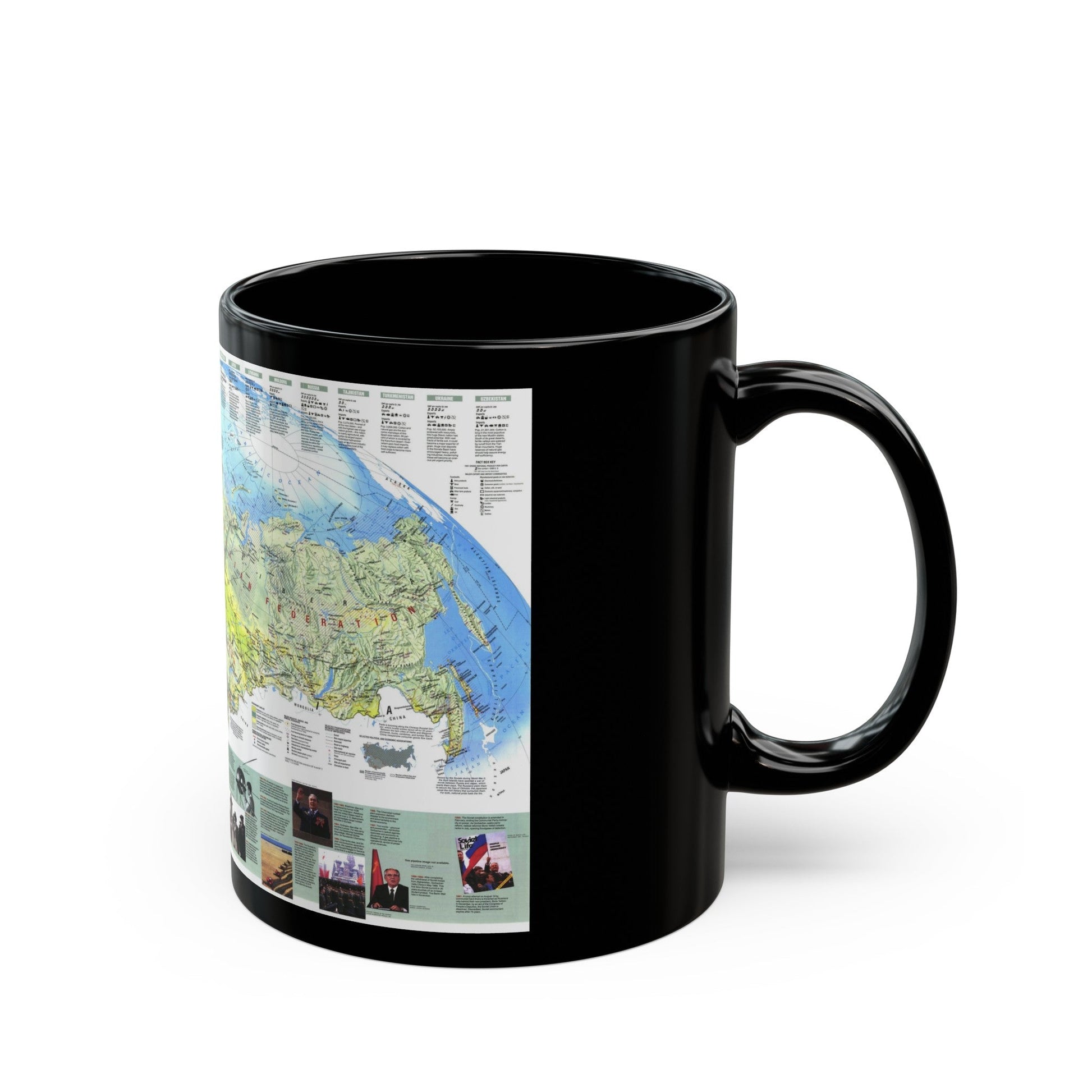 Russia - Communism to Capitalism (1993) (Map) Black Coffee Mug-The Sticker Space