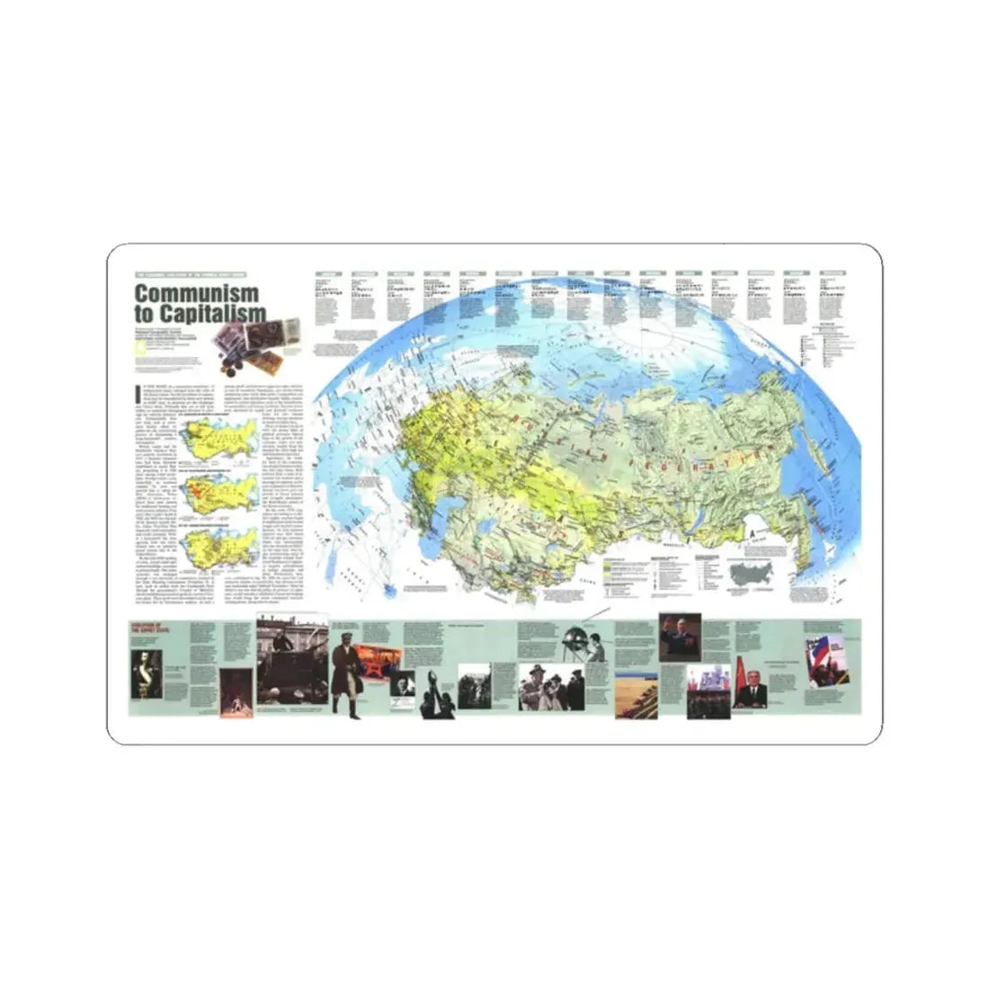 Russia - Communism to Capitalism (1993) (Map) STICKER Vinyl Kiss-Cut Decal 2 Inch White - The Sticker Space