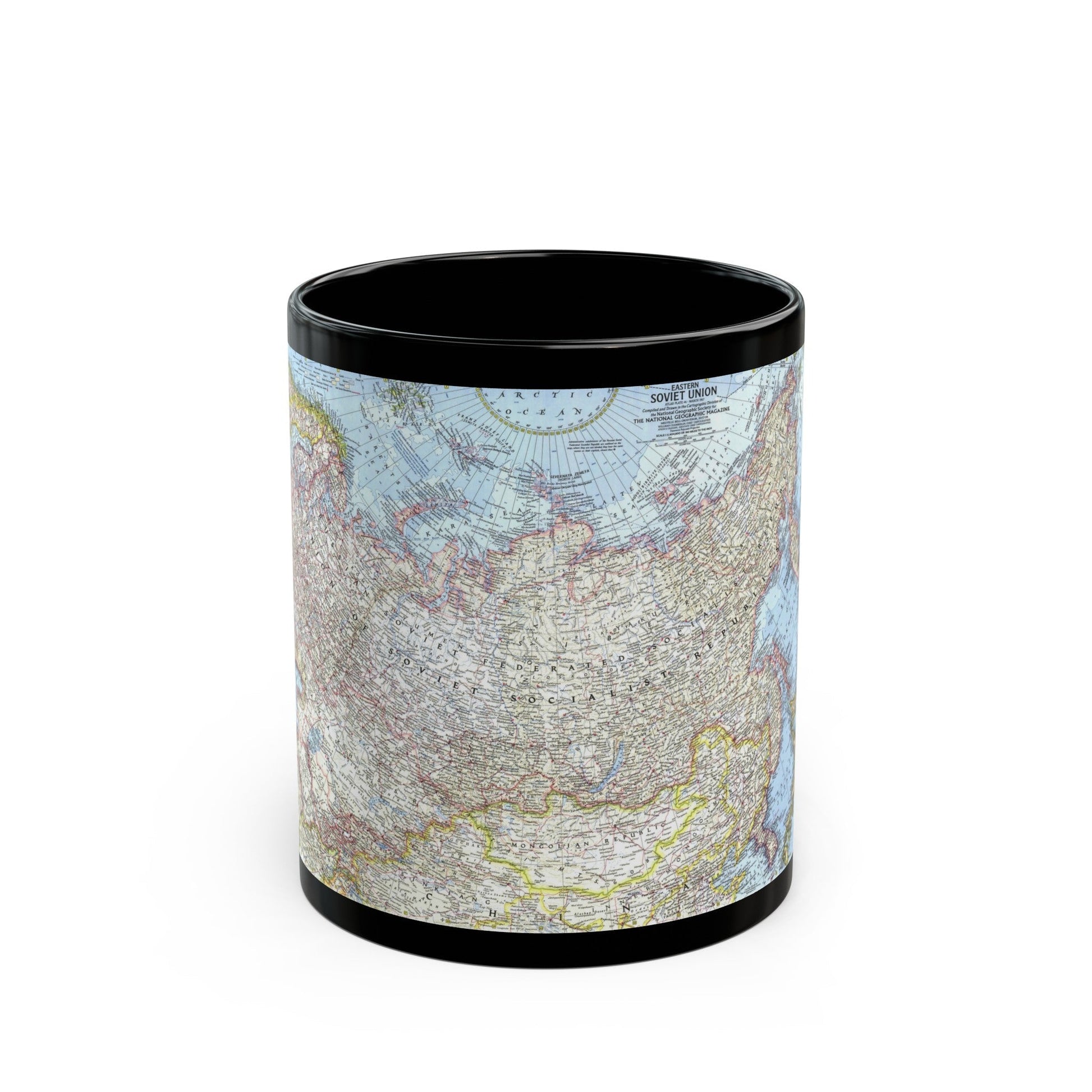 Russia - Eastern Soviet Union (1967) (Map) Black Coffee Mug-11oz-The Sticker Space