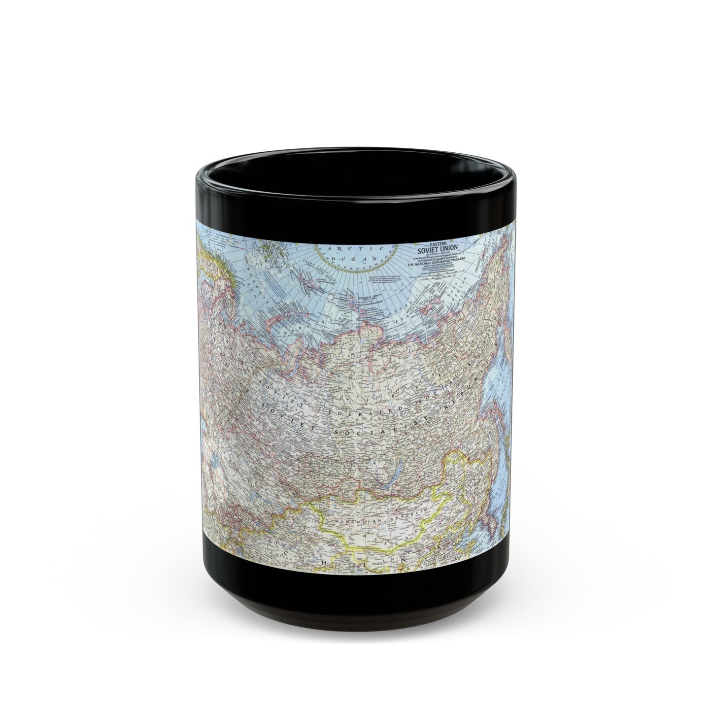 Russia - Eastern Soviet Union (1967) (Map) Black Coffee Mug-15oz-The Sticker Space