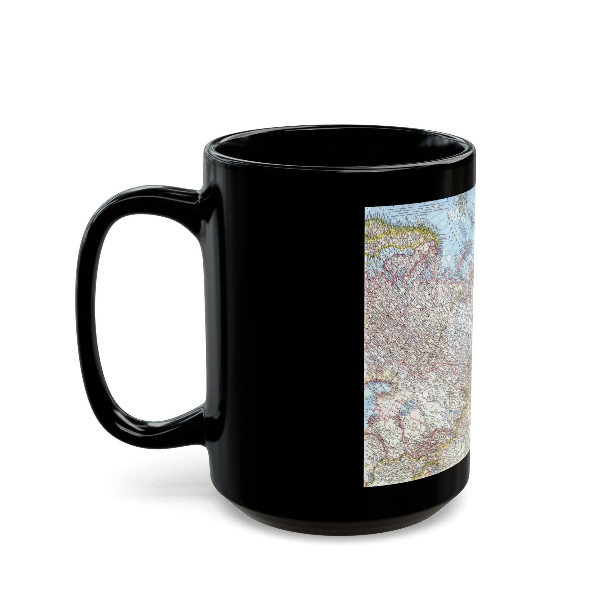 Russia - Eastern Soviet Union (1967) (Map) Black Coffee Mug-The Sticker Space